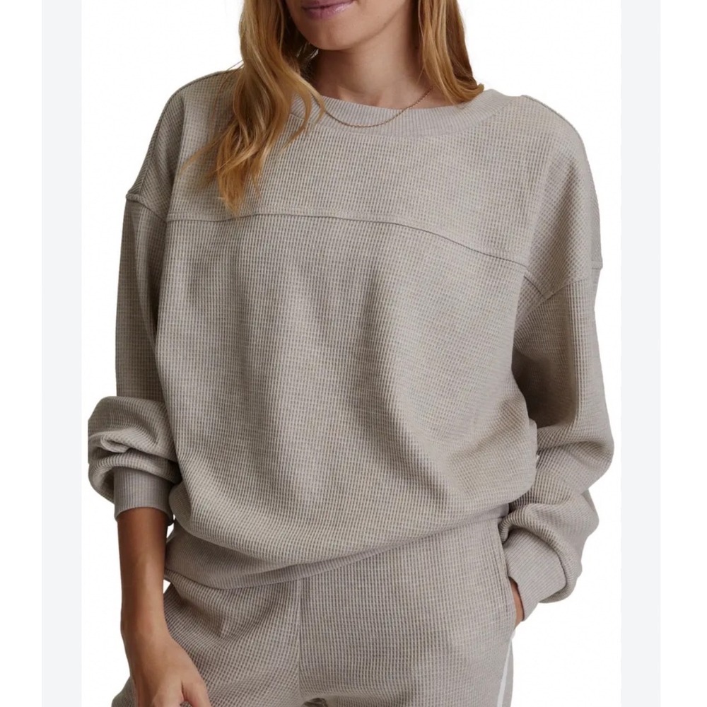 Varley Arvin Waffle Knit Pullover Sweatshirt Top Small